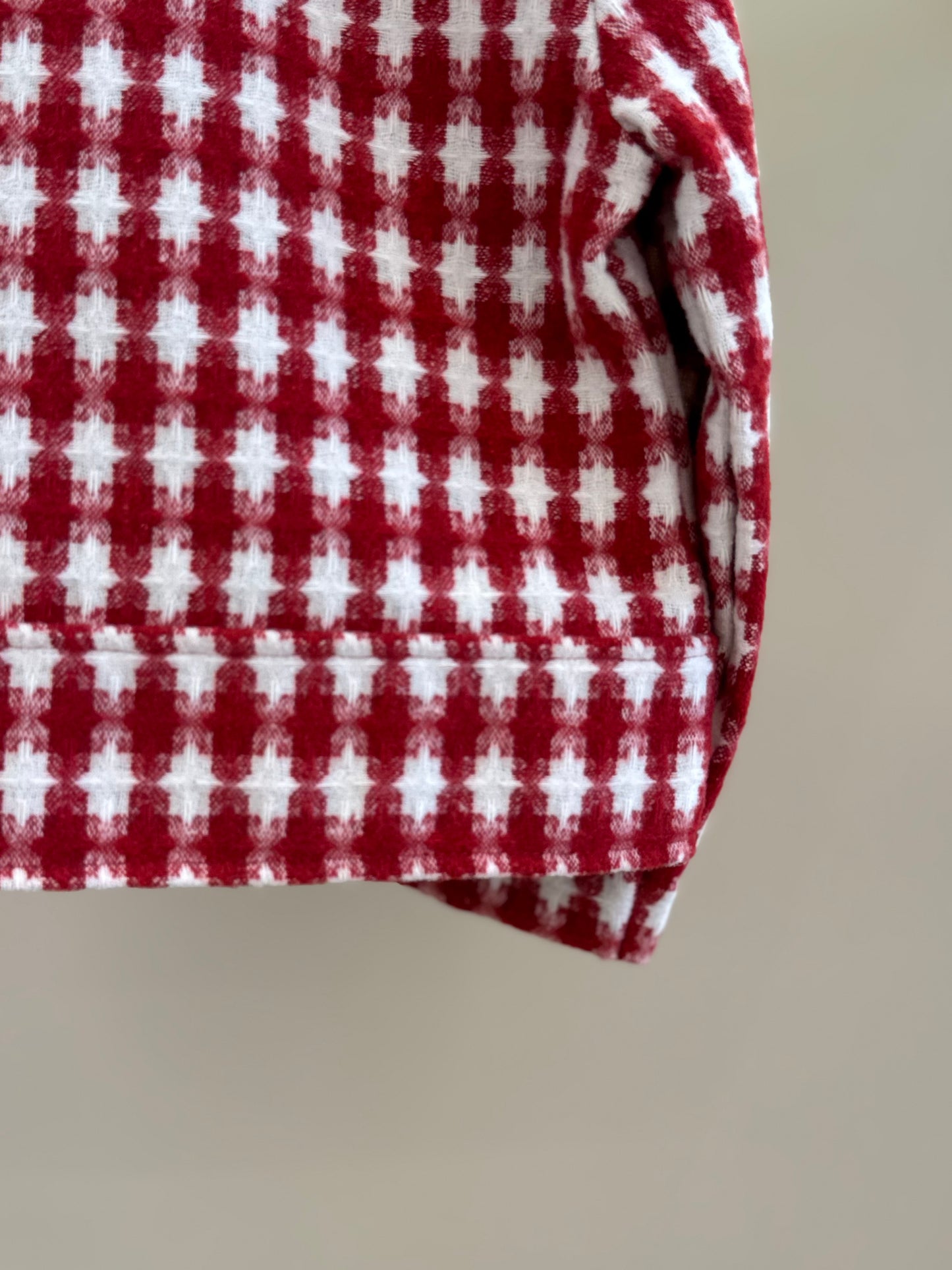 Casaco Infantil Conceito Tweed Xadrez Vermelho - Animê