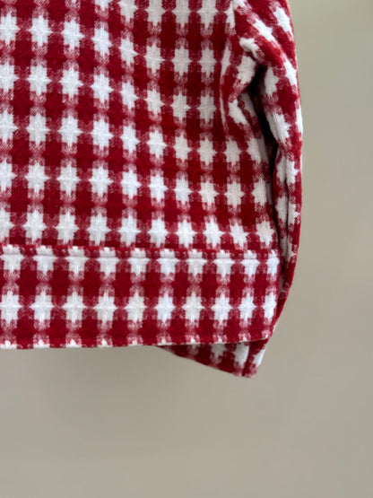 Casaco Infantil Conceito Tweed Xadrez Vermelho - Animê