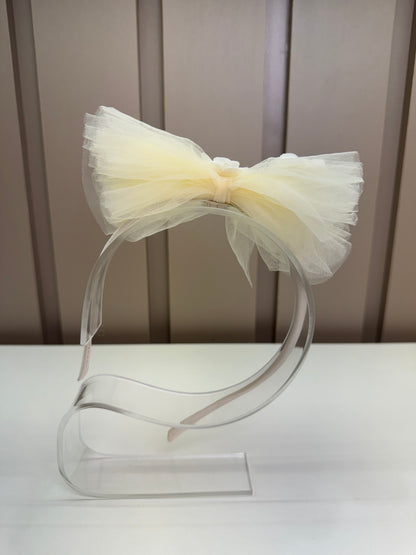 Tiara Infantil com Laço Bege - Petit Cherie