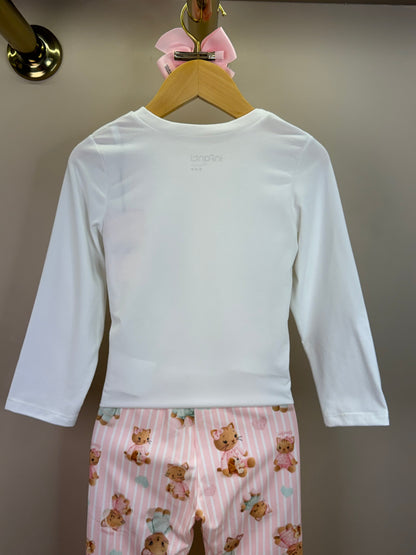 Pijama Infantil Blusa ML Sweet Dreams e Legging Ursinhas Rosa Claro - Infanti