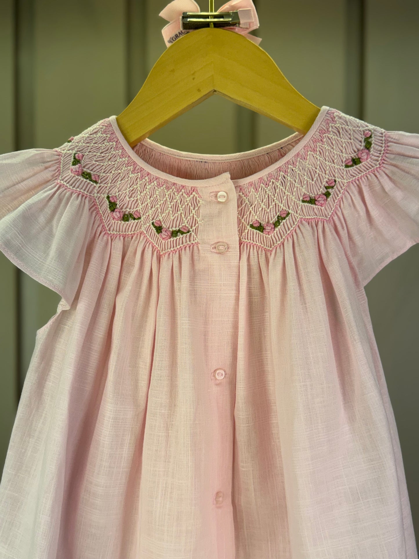 Batinha Bebê Algodão Bordado Serena Rosa - Gracia