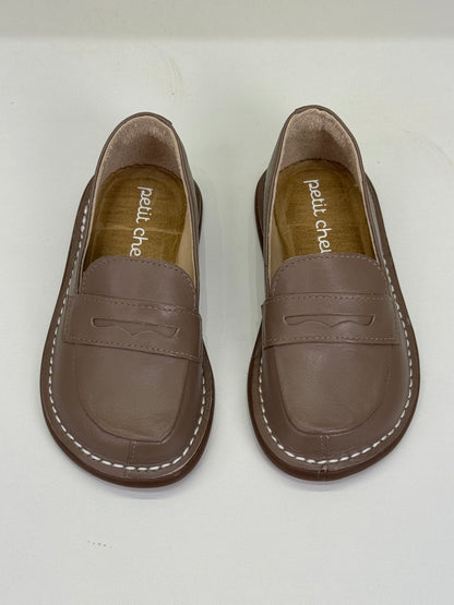 Mocassim Infantil Couro Moca Grigio - Petit Cheval