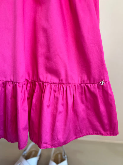 Vestido Infantil Algodão Pink Aplicação Pérolas e Strass - Petit Cherie