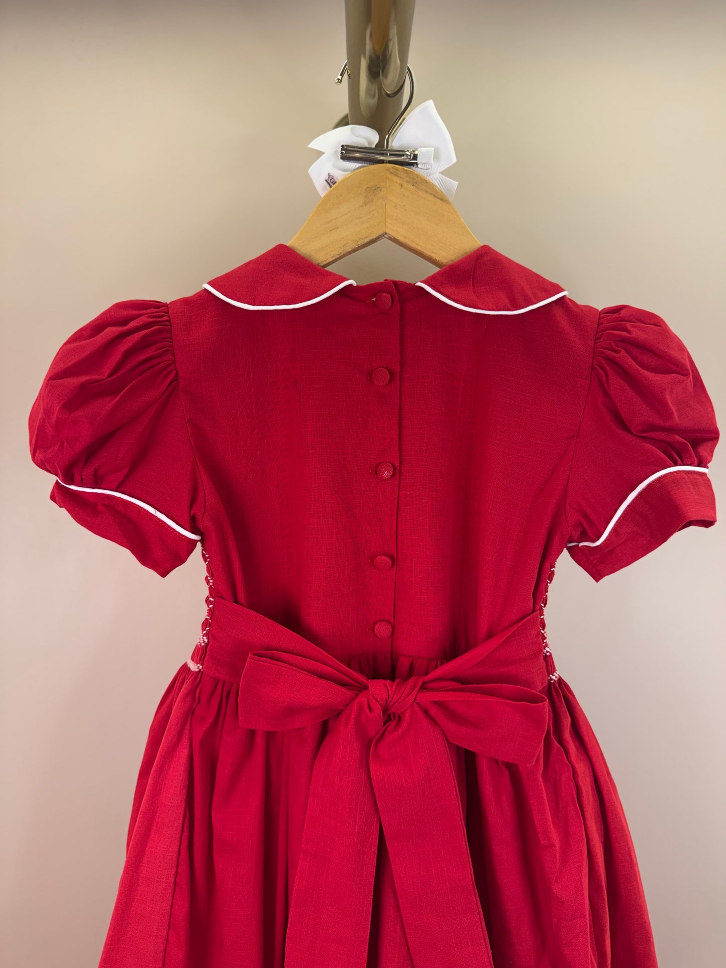 Vestido Infantil Clássico Algodão Cambraia Lara Vermelho - Gracia