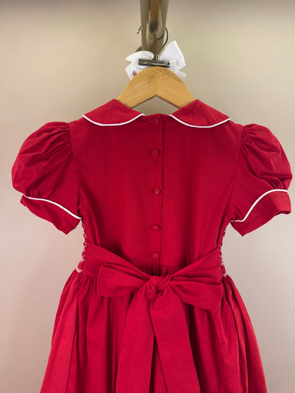 Vestido Infantil Clássico Algodão Cambraia Lara Vermelho - Gracia
