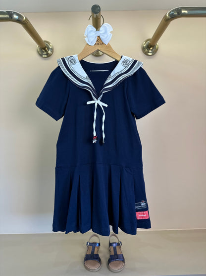 Vestido Infantil Minnie Lenço Navy Marinho - Animê