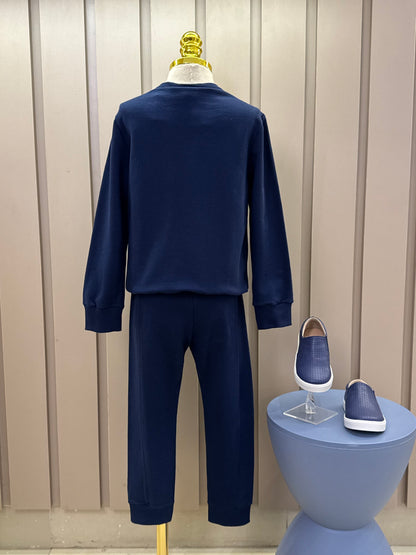 Conjunto Infantil Moletom Clássico YCC Casaco e Calça Marinho - Youccie