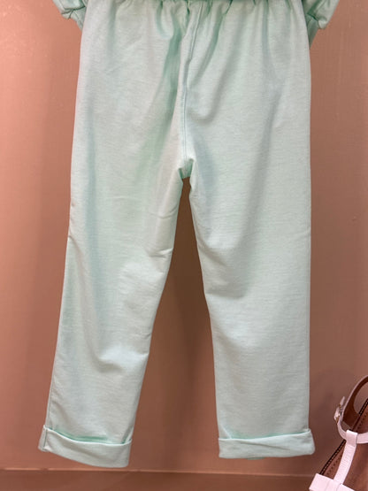 Conjunto Infantil Comfy Blusa e Calça com Renda Acqua - Gabriela Aquarela