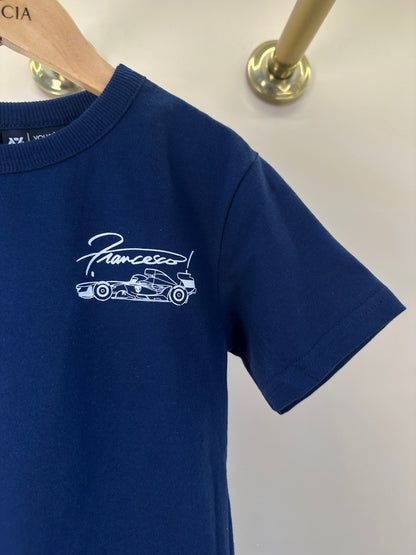 T-Shirt Infantil Francesco Estampa Racing Car - Youccie