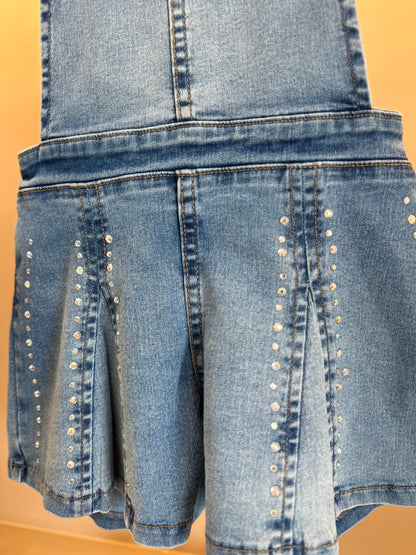 Jardineira Infantil Jeans com Strass - Animê