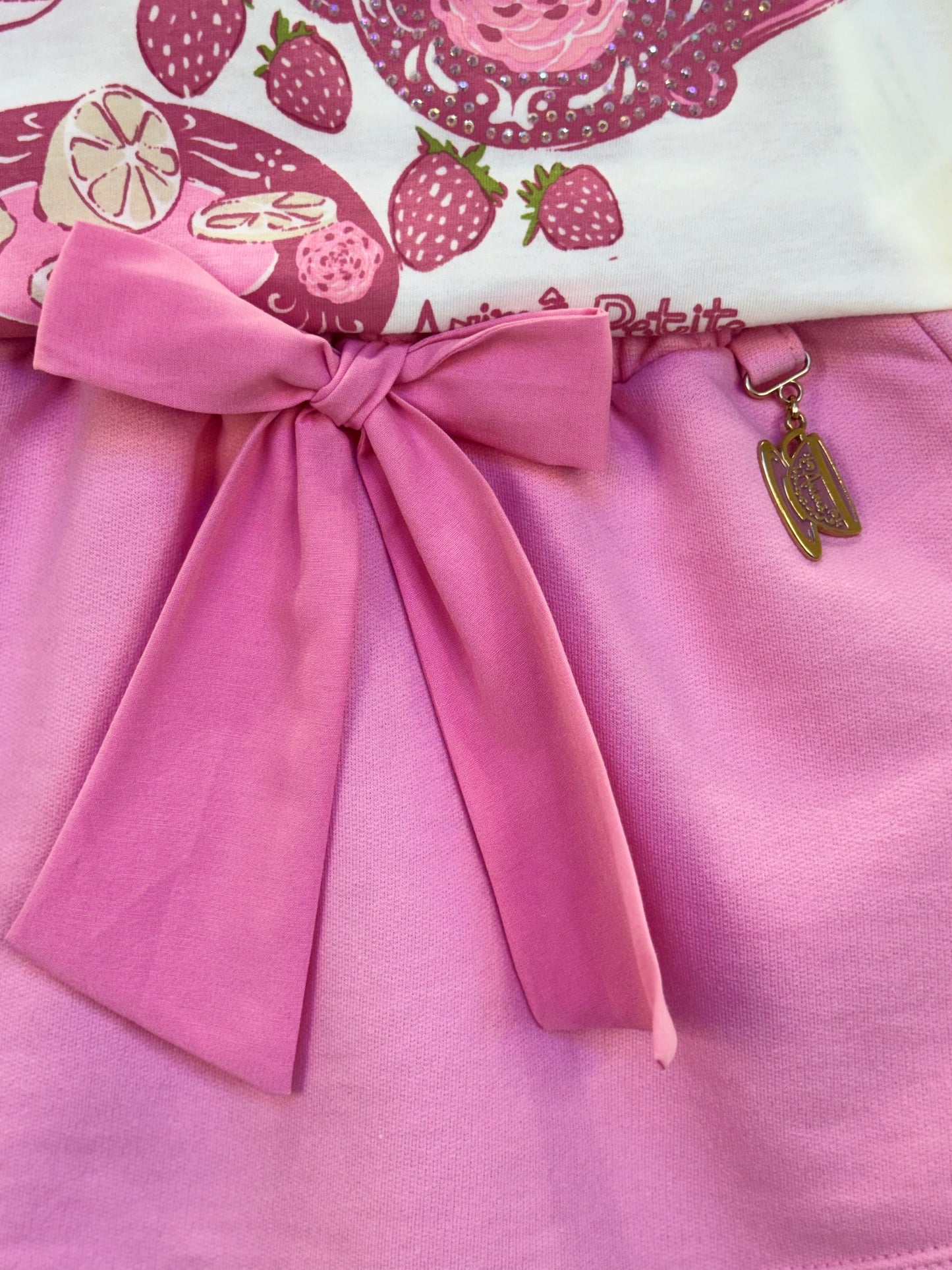 Conjunto Infantil Blusa Tea Party e Shorts Rosa Girly - Animê Petite PRÉ-VENDA