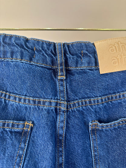 Calça Teen Jeans Wide Leg Cargo Azul - Authoria