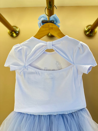 Conjunto Infantil Blusa Algodão Love Floral Cristais e Saia-short Tule Babado Frufru Colorido - Pituchinhus