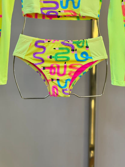 Biquíni Infantil Cropped ML Letícia Lápis - Siri Kids