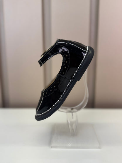 Sapato Infantil Patinete Verniz Noir - Petit Cheval