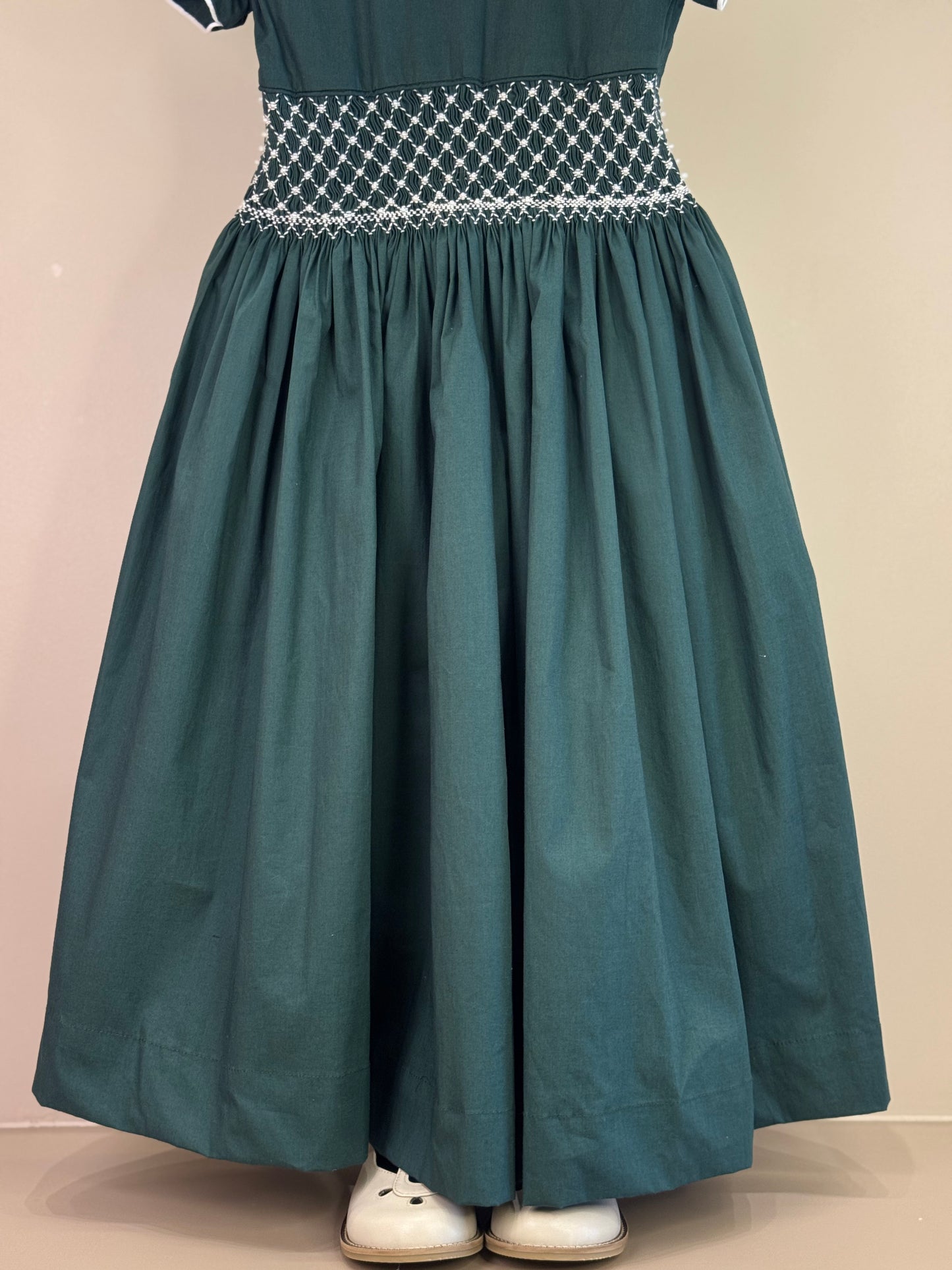 Vestido Infantil Clássico Algodão Amelie Verde - Gracia