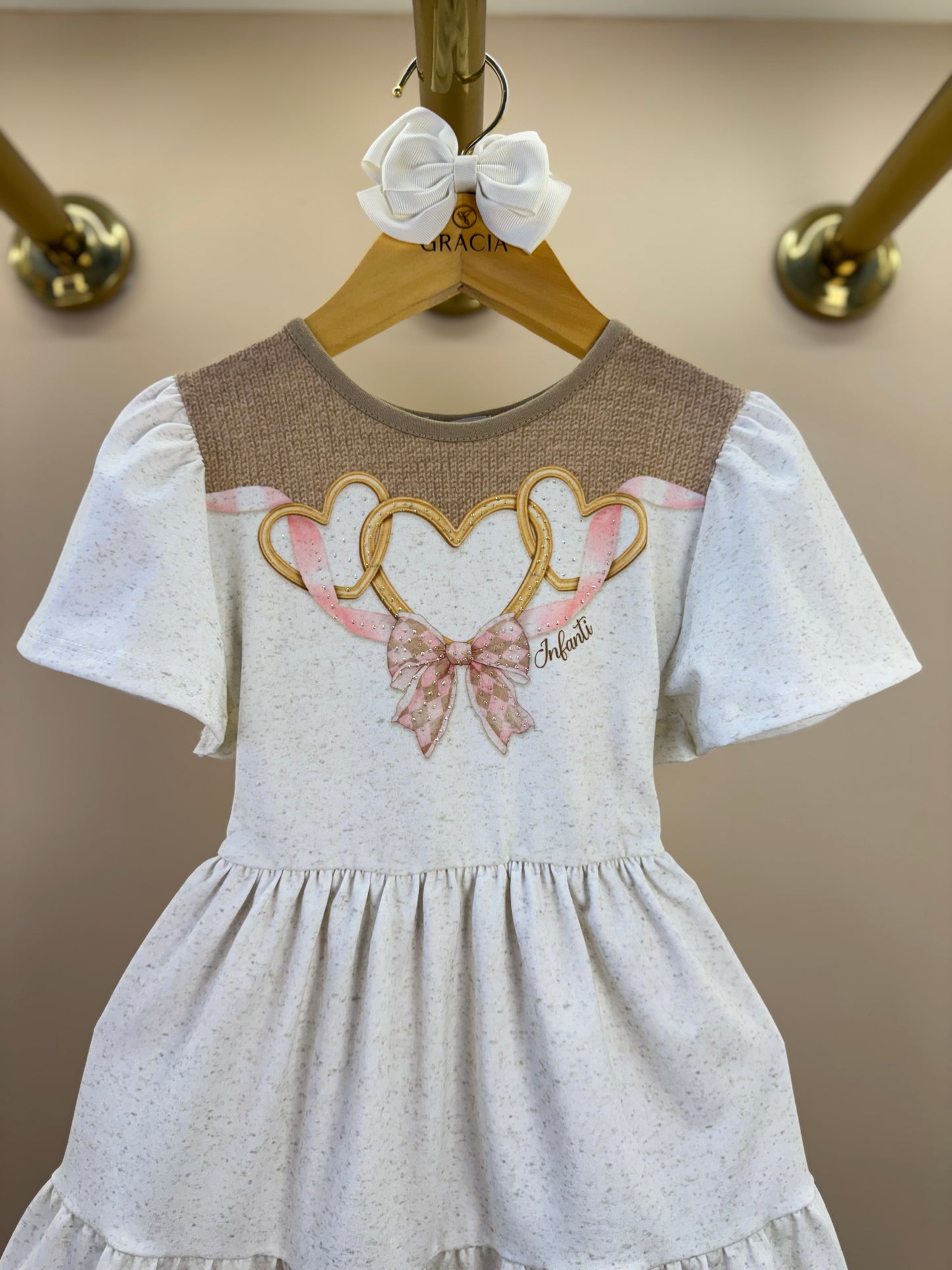 Vestido Infantil em Malha Power Bege Claro - Infanti