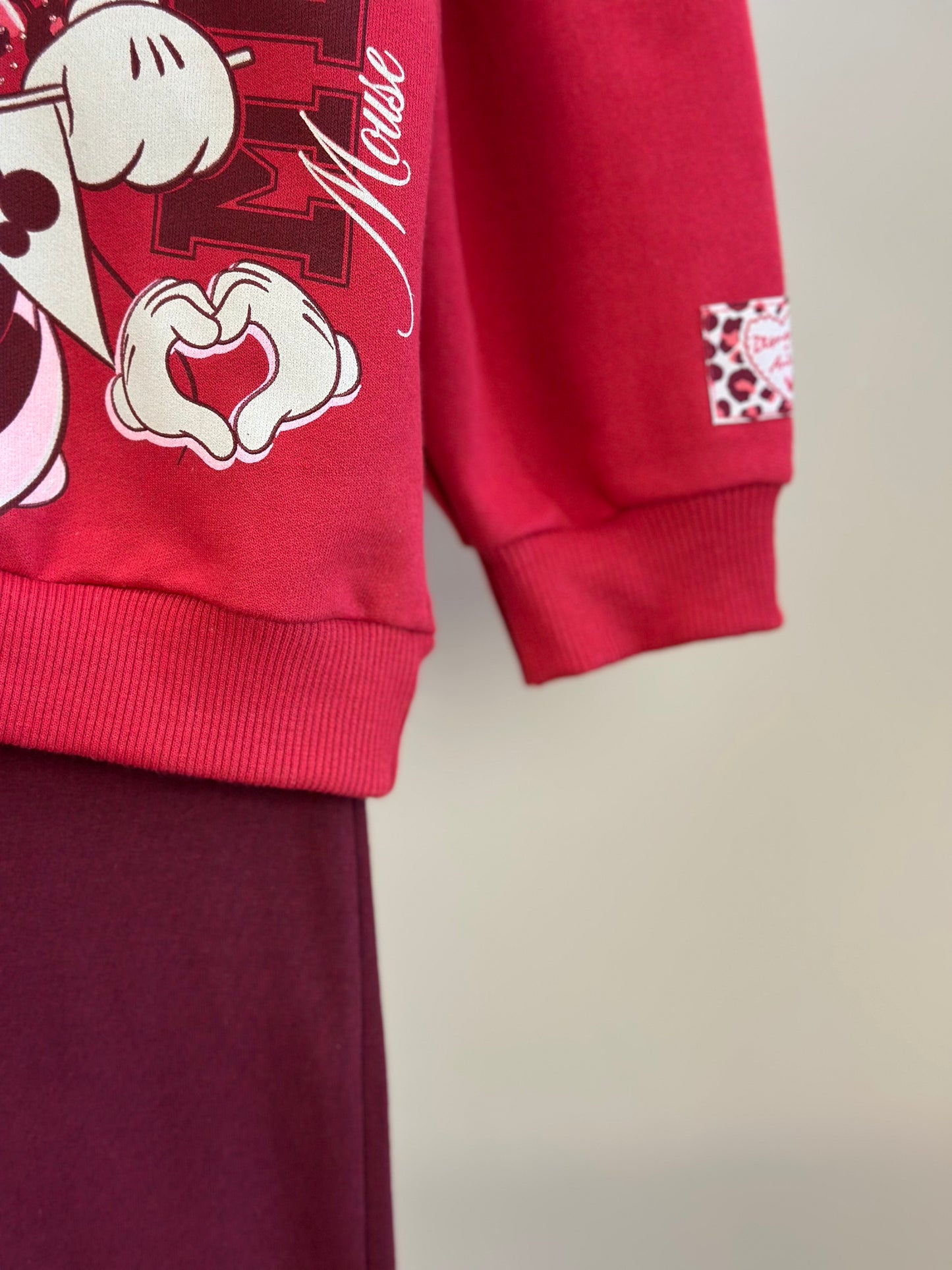 Conjunto Infantil Casaco Capuz e Orelha Minnie e Legging Cranberry - Animê