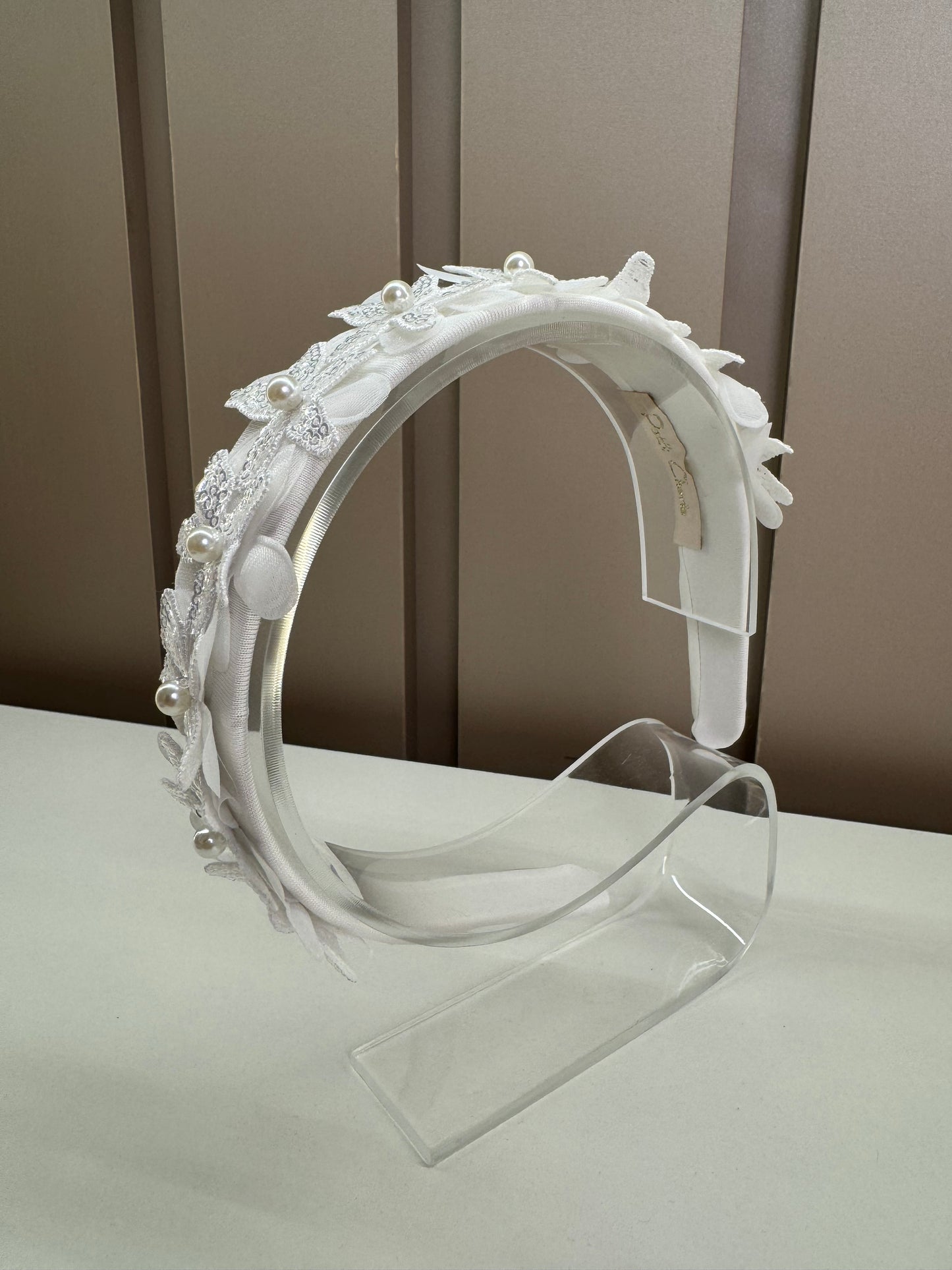 Tiara Infantil Flores 3D Off White - Petit Cherie