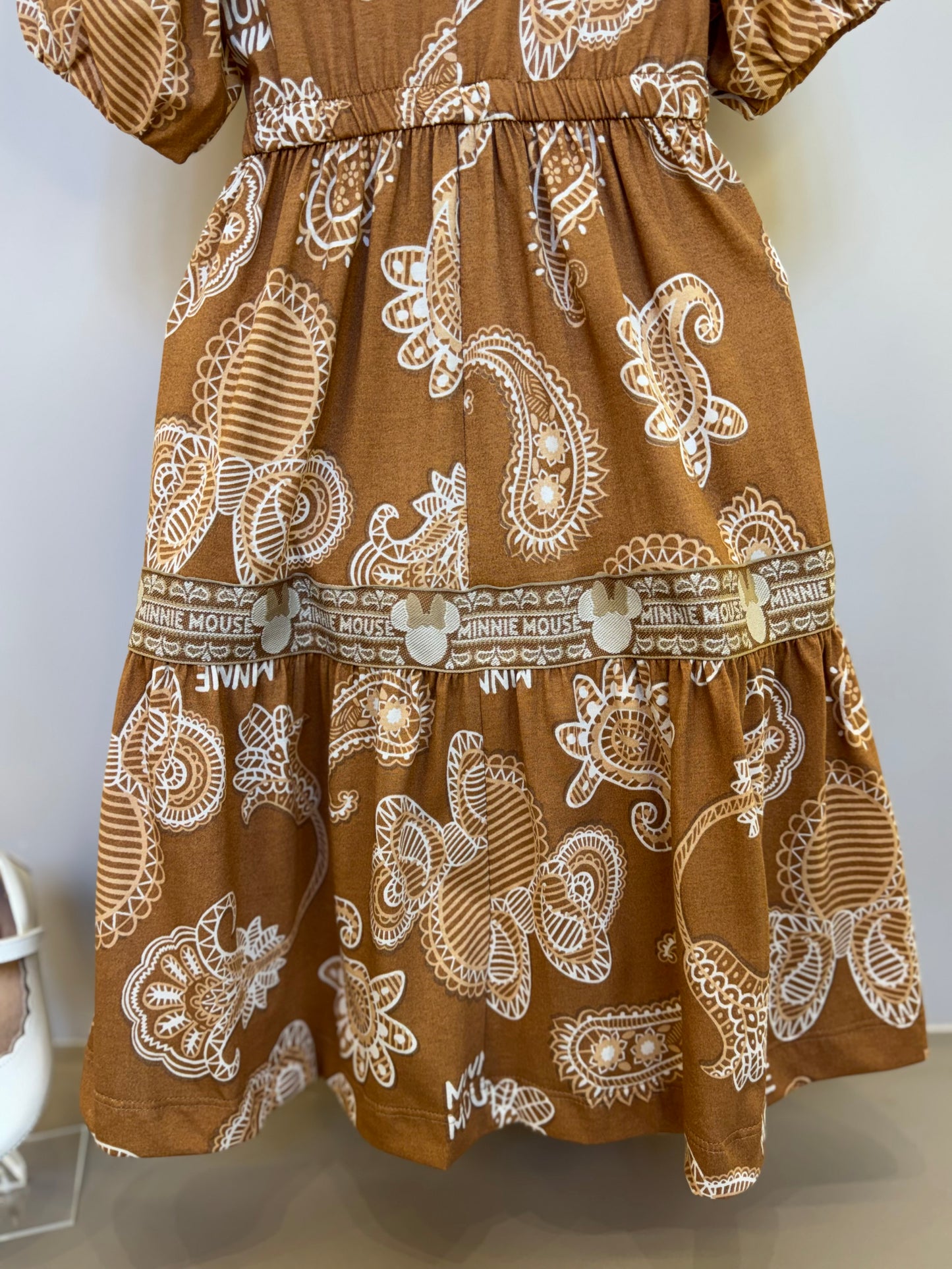 Vestido Infantil Midi Minnie Paisley Manga Princesa - Animê