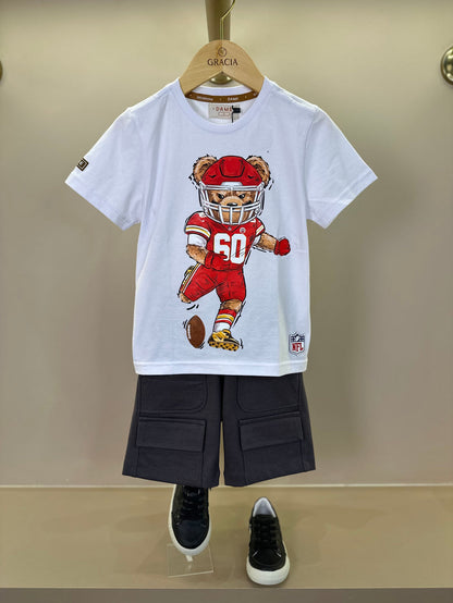 Camiseta Infantil Algodão Teddy Kansas City Chiefs NFL - Dame