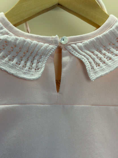 Conjunto Infantil Algodão Blusa Cotton Ursinhas Happy Gola Tricot e Saia Babados Ursinhas Listras - Pituchinhus