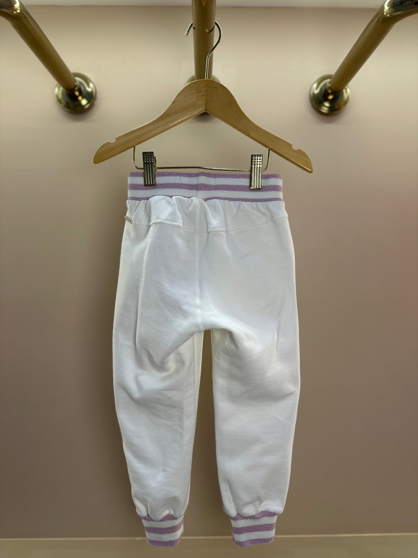 Calça Moletom Infantil Jogging  Patche Barbie Off White - Pituchinhus