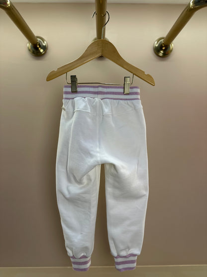 Calça Moletom Infantil Jogging  Patche Barbie Off White - Pituchinhus