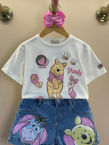 Blusa Infantil Ursinho Pooh Pérola - Momi Mini
