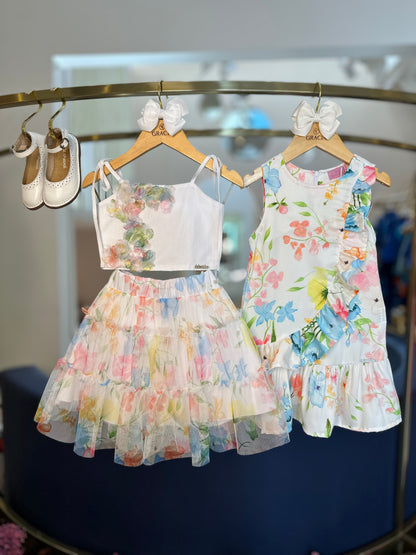 Vestido Infantil Rodado Floral - Luluzinha