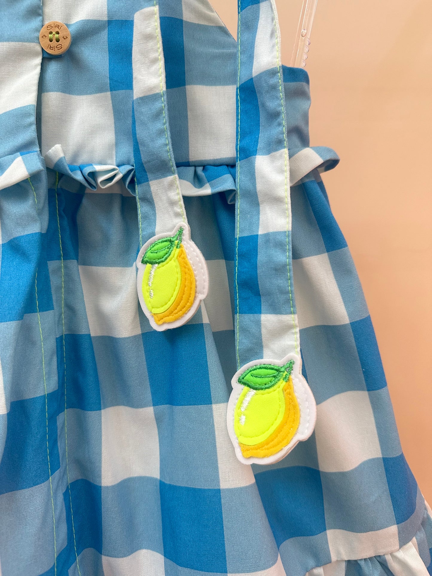 Vestido Infantil Lívia Est. Vichy Limão - Siri Kids