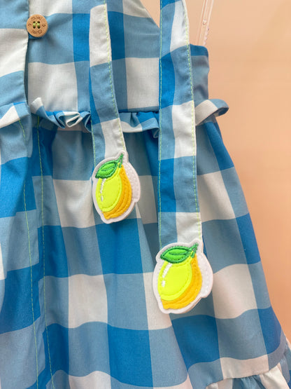 Vestido Infantil Lívia Est. Vichy Limão - Siri Kids