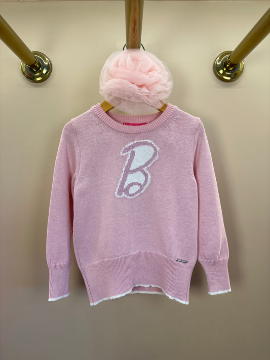 Blusa Infantil Tricot Barbie Strass Sugar Rose - Pituchinhus