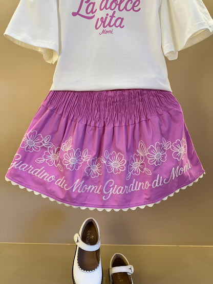 Conjunto Infantil La Dolce Vita e Saia Cós de Elástico Franzido - Momi