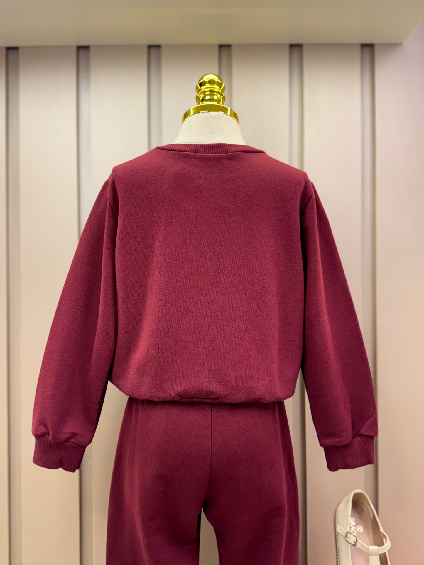 Conjunto Infantil Moletom Casaco Urso e Calça Cramberry - Momi