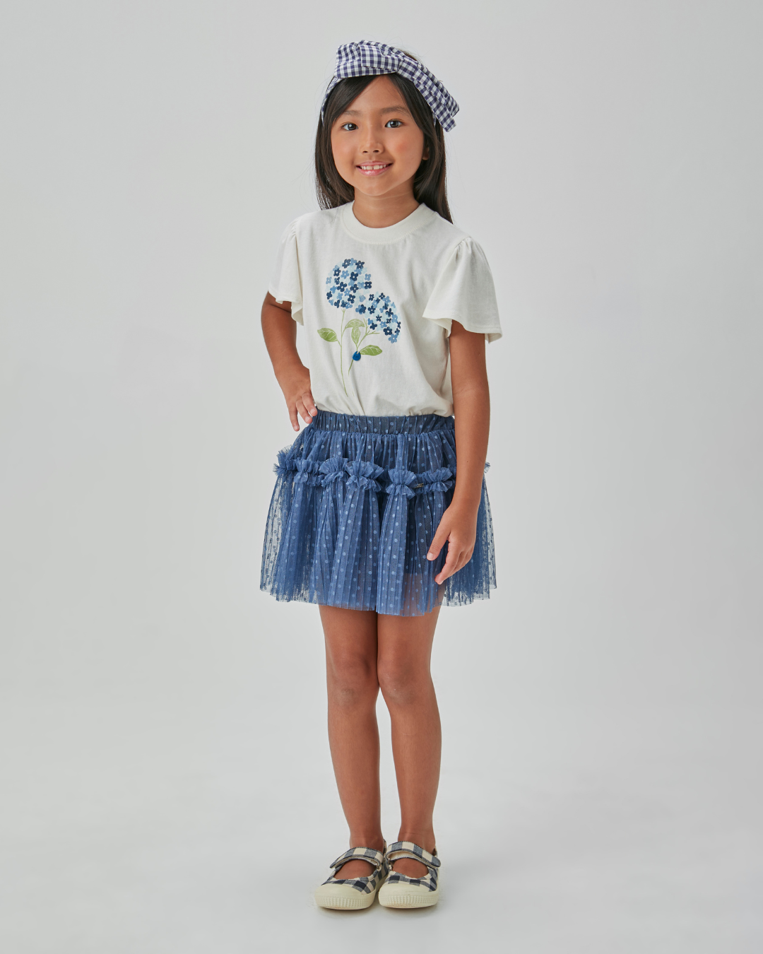 Conjunto Infantil Blusa Algodão Silk e Saia Tule - Beabá