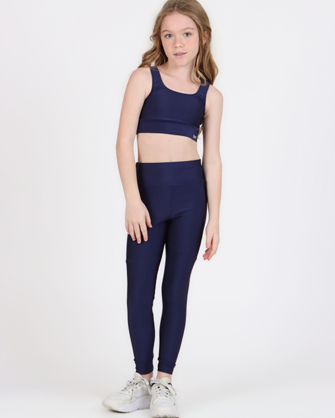 Conjunto Infantil Top Luciana Trilobal Marinho e Legging Fuseau Soraia Trilobal Marinho - Siri Sport