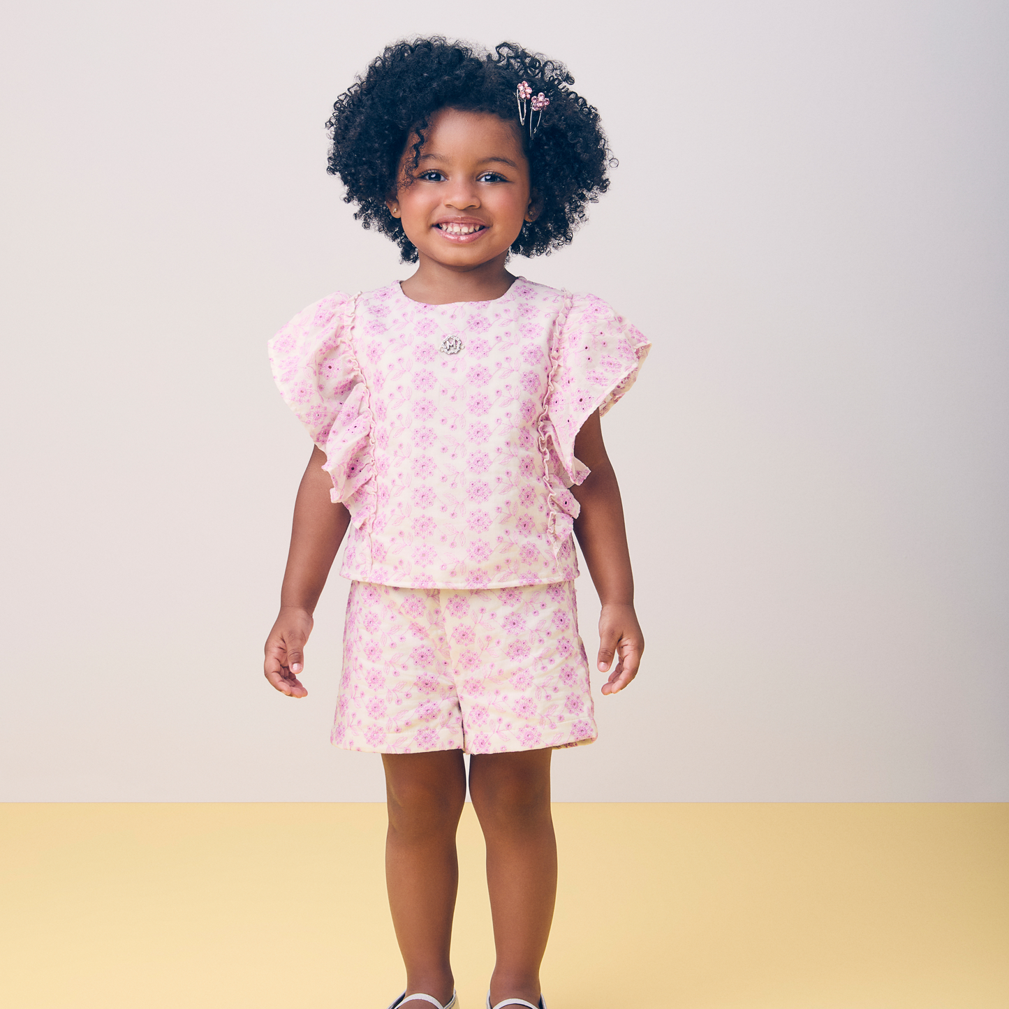 Conjunto Infantil Laise Flor Arabesco Lilás - Momi