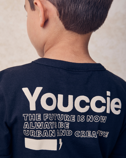 Conjunto Infantil T-Shirt Future e Bermuda Off White - Youccie