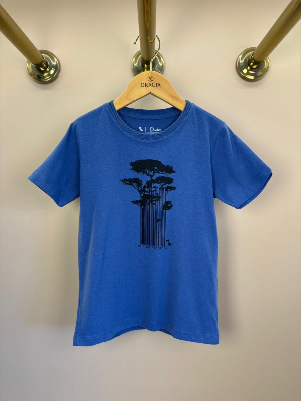 Camiseta Infantil Azul Royal Estampa Black - Dudes