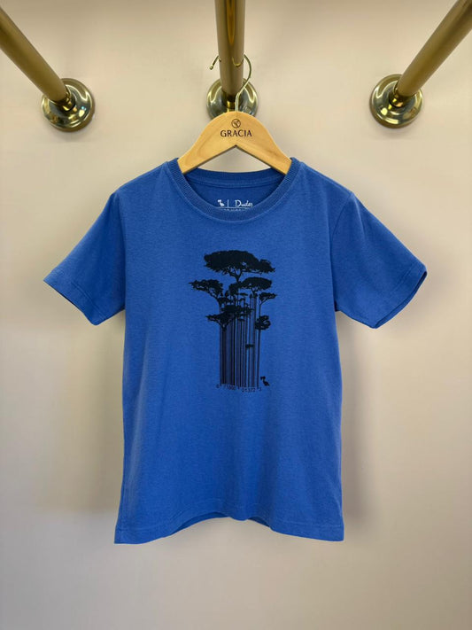 Camiseta Infantil Azul Royal Estampa Black - Dudes