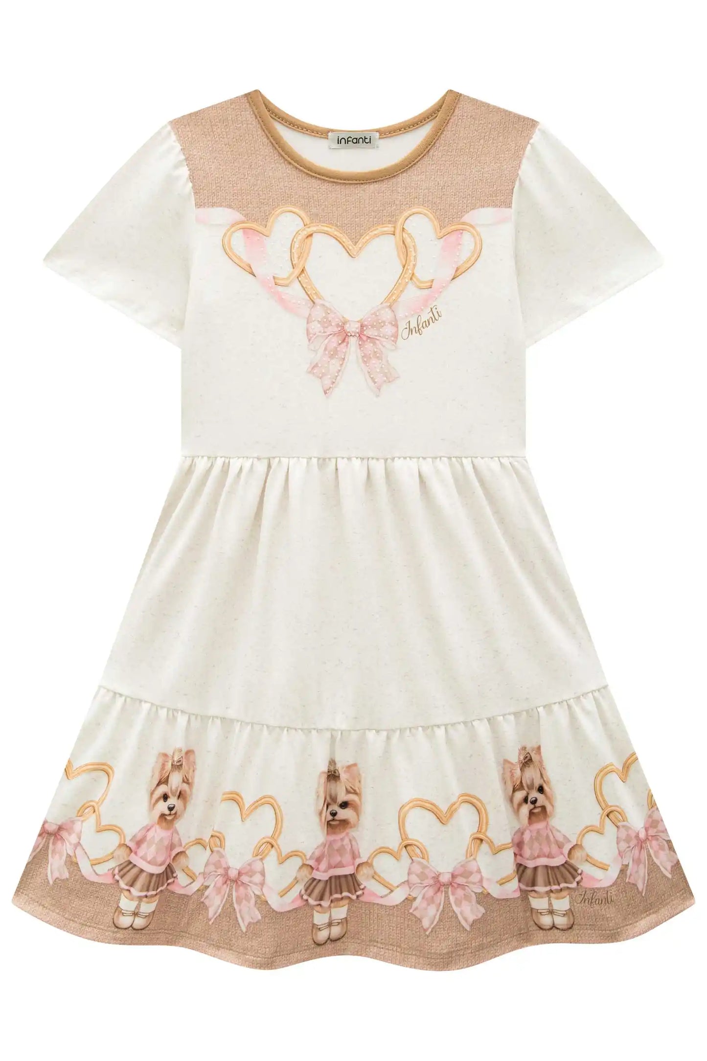 Vestido Infantil em Malha Power Bege Claro - Infanti
