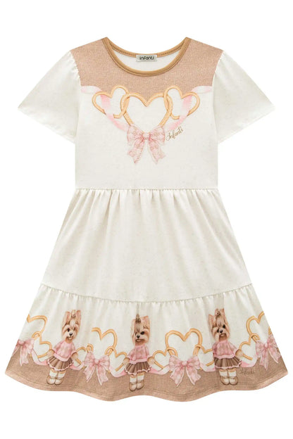 Vestido Infantil em Malha Power Bege Claro - Infanti