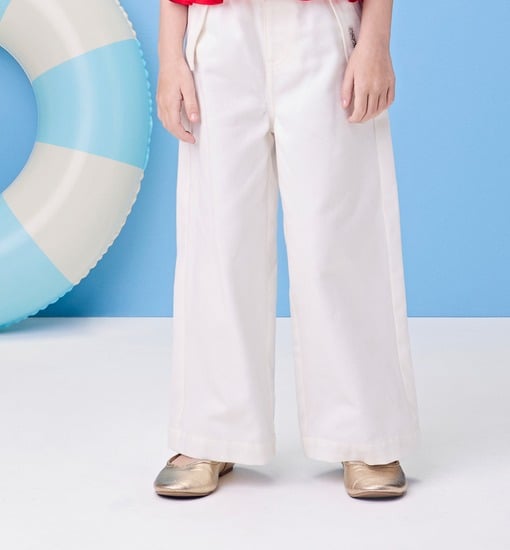 Conjunto Infantil Blusa Tricot Lacinhos e Babados e Calça Style Pantalona - Momi