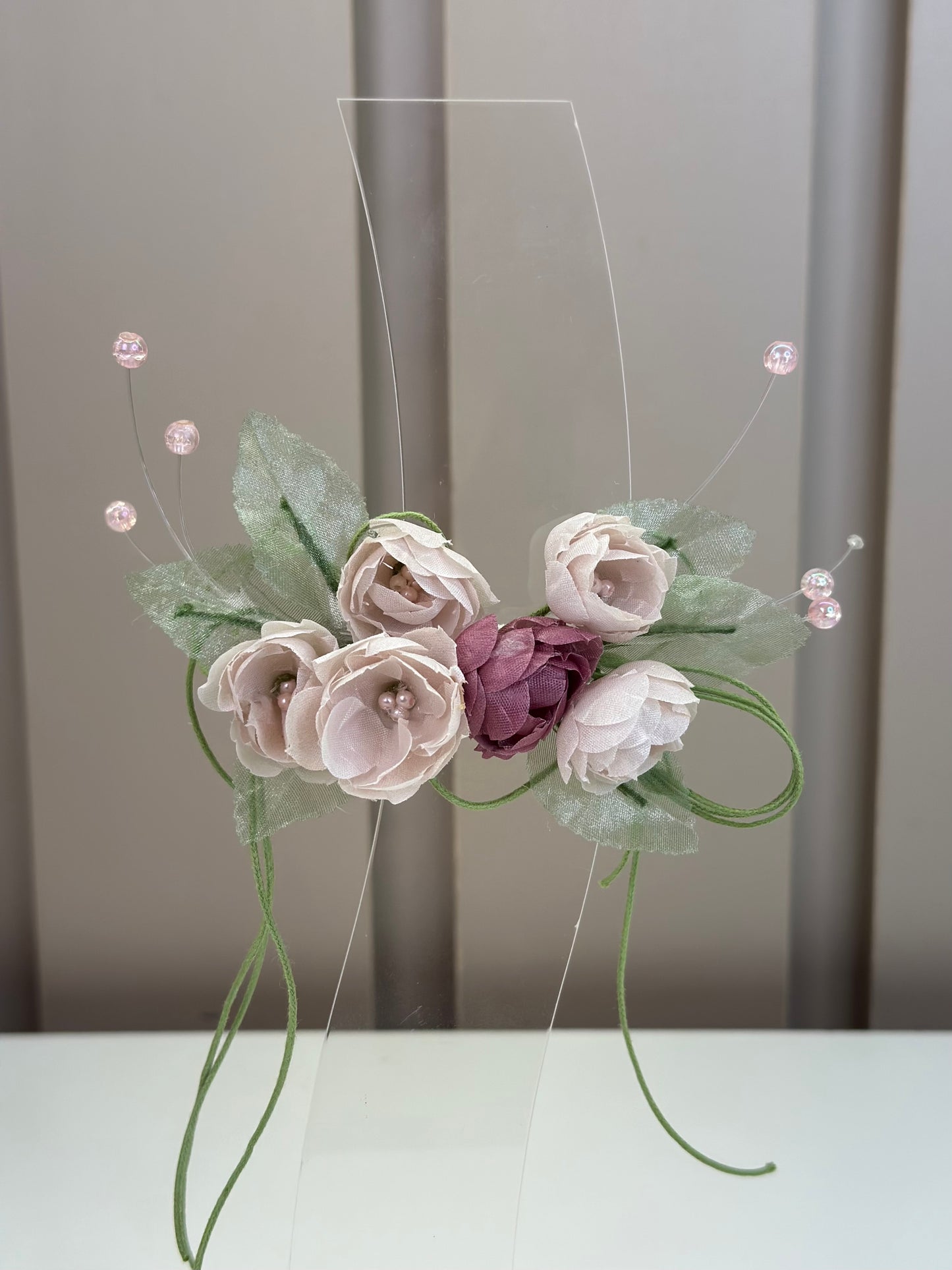 Laço Infantil Festa Tecido Bordado Champagne - Mio Bebê