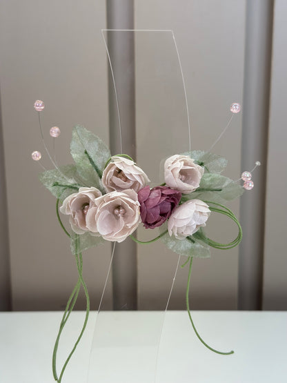 Laço Infantil Festa Tecido Bordado Champagne - Mio Bebê