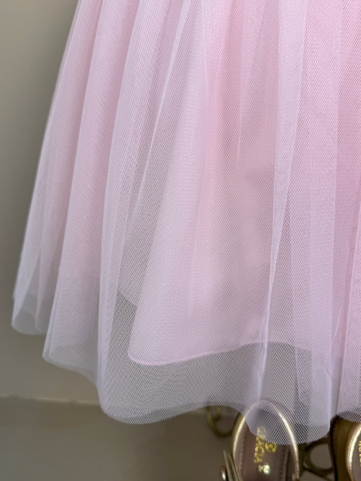 Vestido Infantil Bordado Saia Em Tule Rosa - Petit Cherie