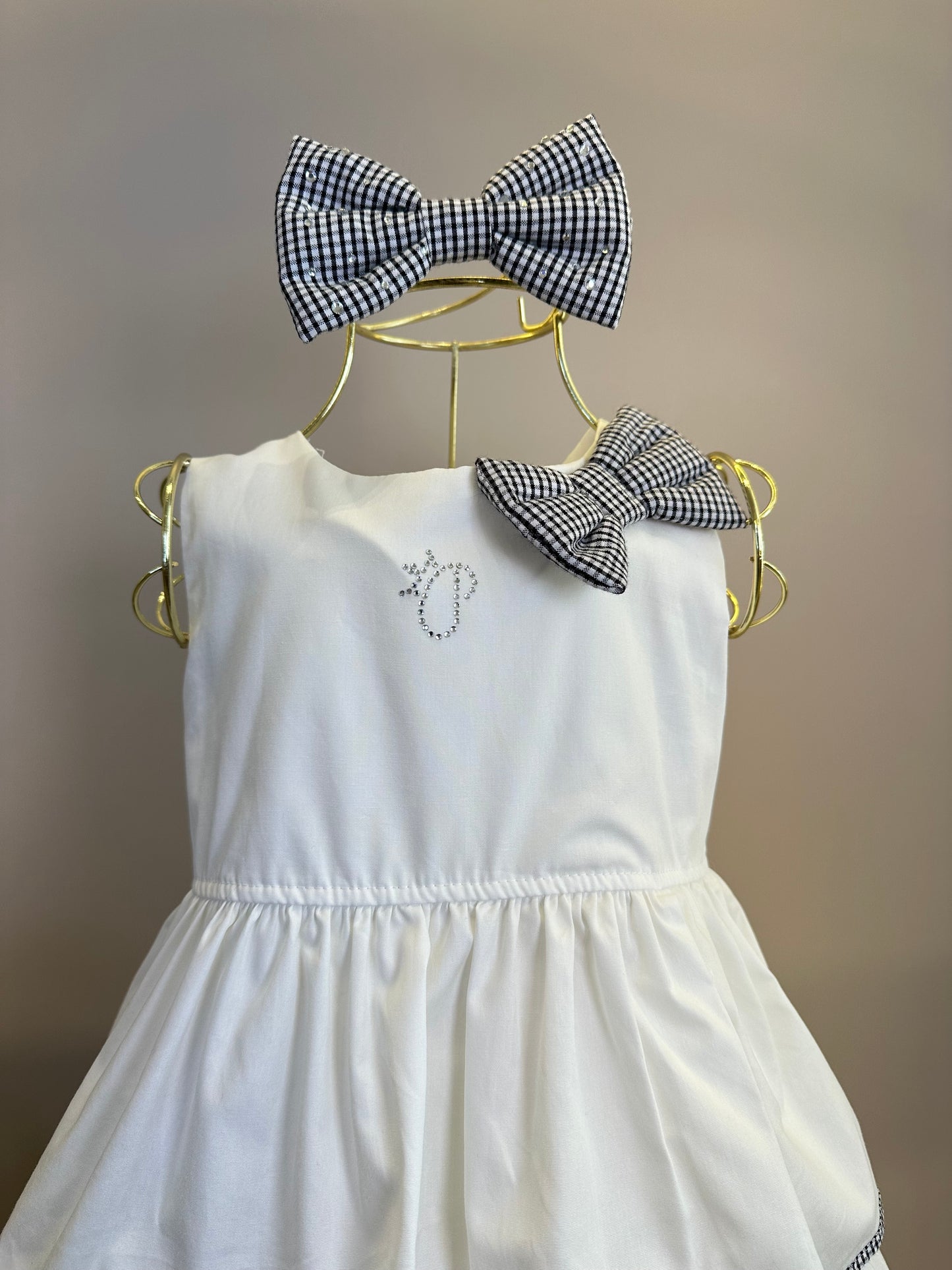 Vestido Infantil Babados Debrum Laço Xadrez - Pituchinhus