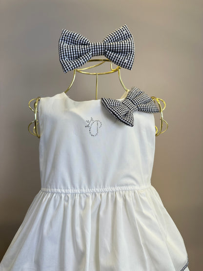 Vestido Infantil Babados Debrum Laço Xadrez - Pituchinhus