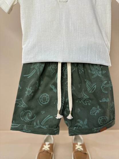Conjunto Infantil Bata Linho e Bermuda Summer - Youccie